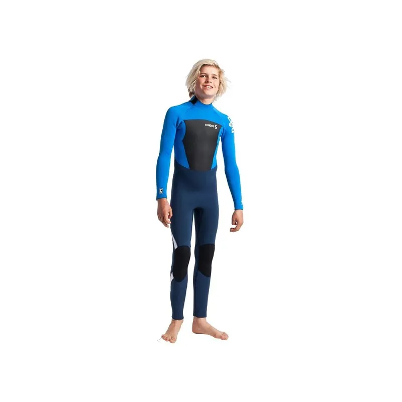 C-Skins Junior Legend 4:3 GBS Back Zip Full Wetsuit Blue/Cyan 3XL