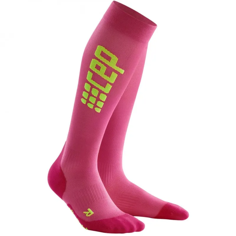  CEP Women's Run Ultralight Socks in Size II - Pink/Green 