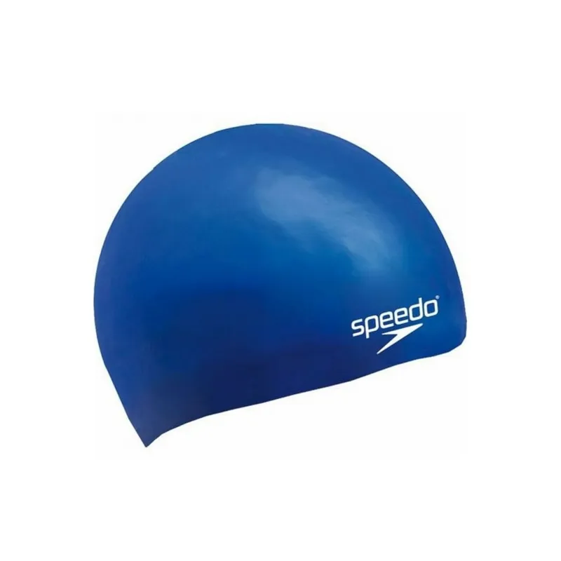 Speedo Plain Moulded Silicone Swimming Cap - Blue
