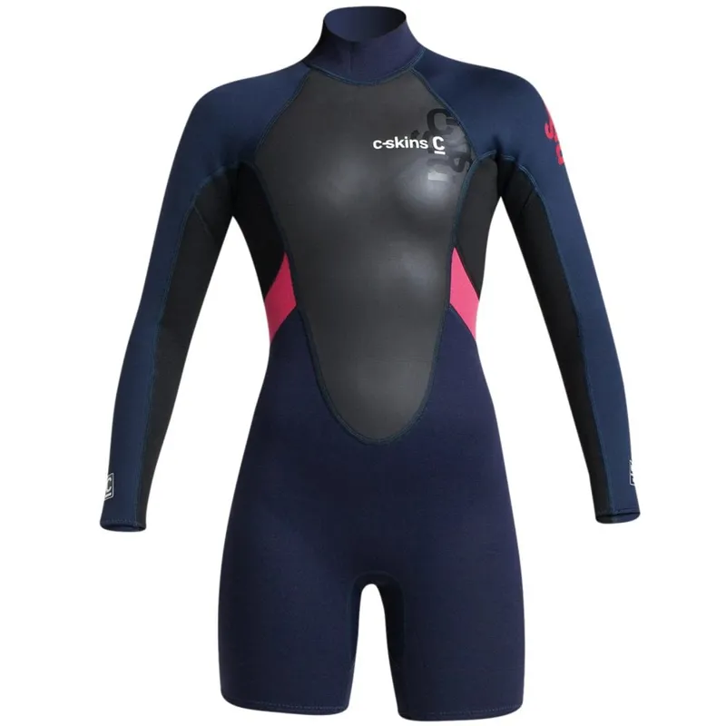 C-Skins Women's Element 3/2mm Spring Long Sleeve Shortie Slate/Black