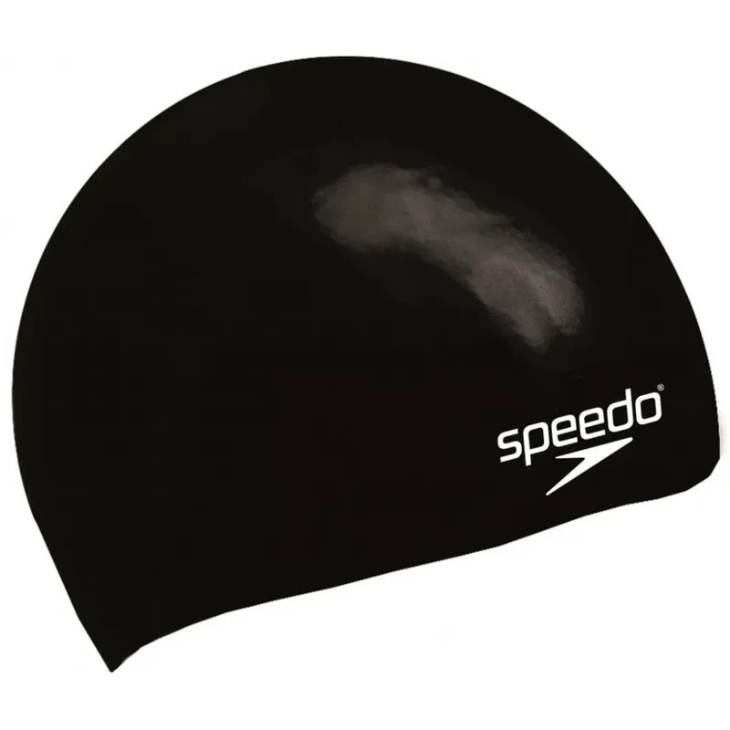 Speedo Plain Moulded Junior Silicone Swimcap Black