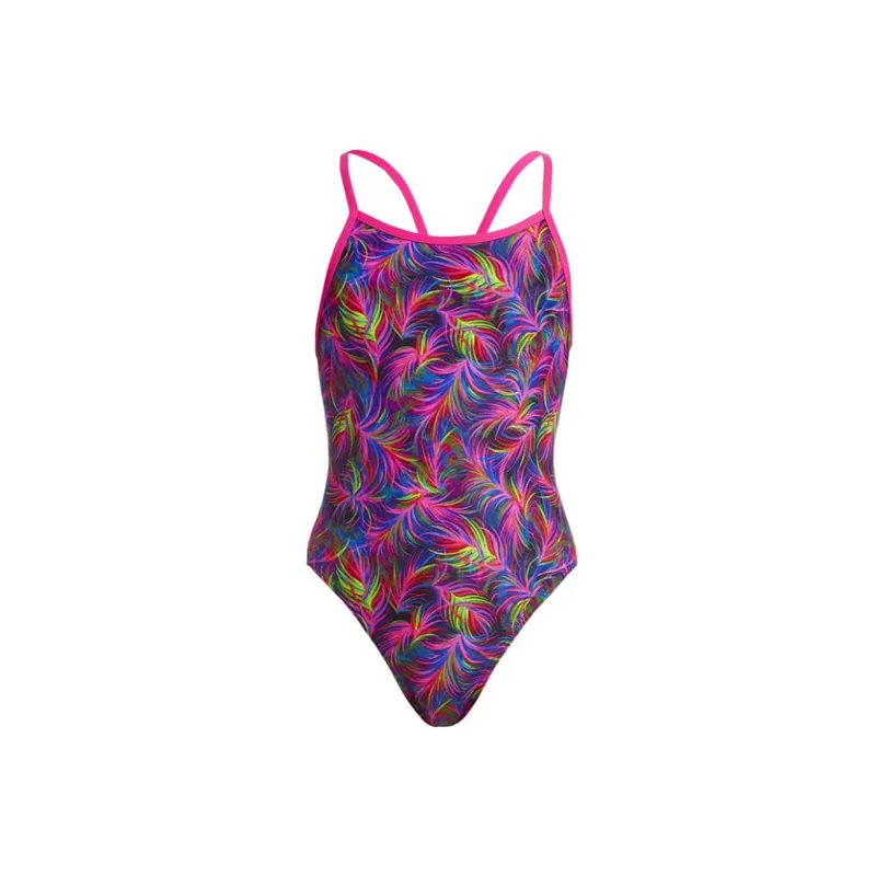 Funkita Girls Single Strap One Piece - Shaded Palm 12