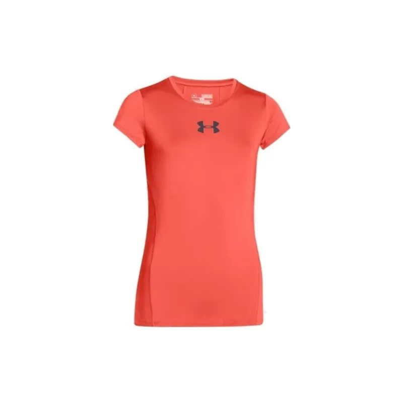Under Armour Girls HeatGear Short Sleeve Pink