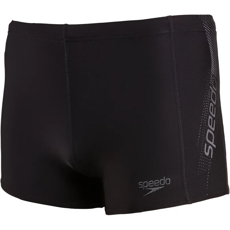 Speedo Men's Sports Logo Panel Aquashorts Black/Grey 30