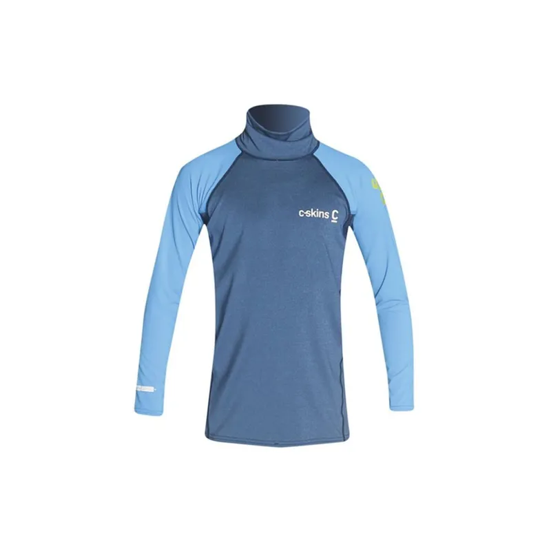 C-Skins Rash X Junior Long Sleeve Vest Indigo Heather/Powder Blue