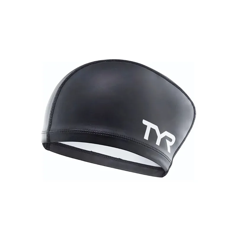 TYR Long Hair Silicone Comfort Swim Cap - Black
