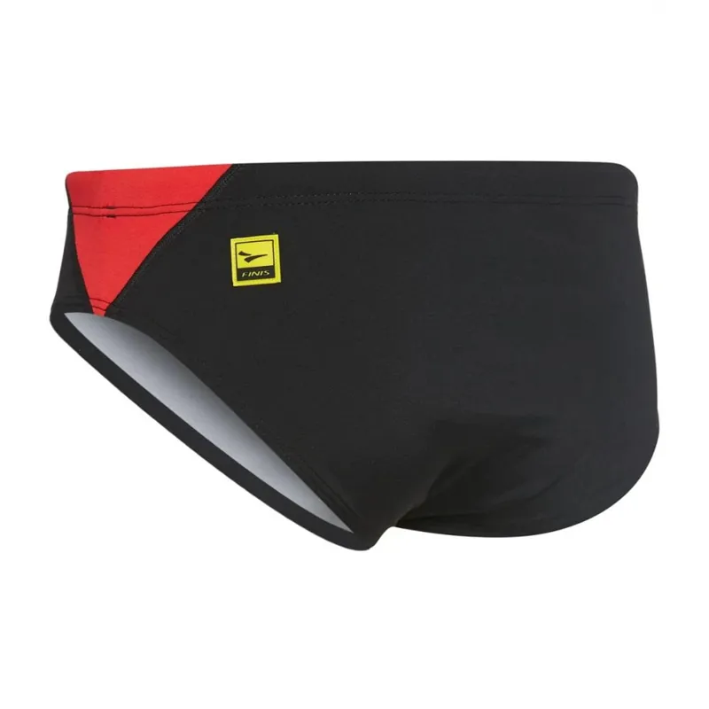 Finis Men's Splice Brief - Black/Red-1