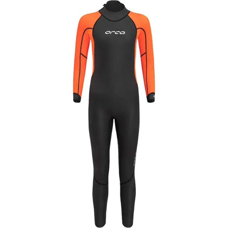 Orca Vitalis Squad Hi-Vis Junior Openwater Wetsuit Black/Orange