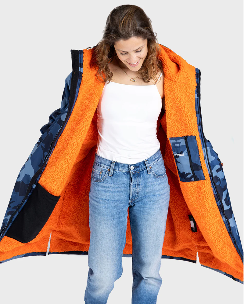 Dryrobe V3 Medium L/S Dryrobe Blue Camo Orange-2