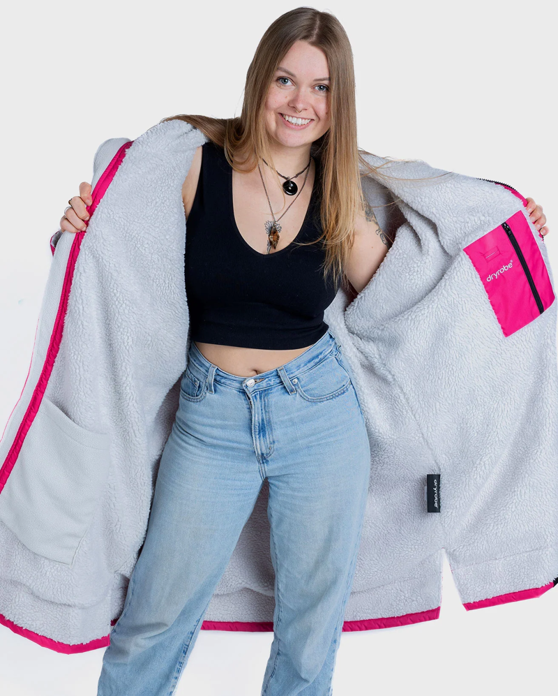 Dryrobe V3 Small L/S Dryrobe Pink/Light Grey-1