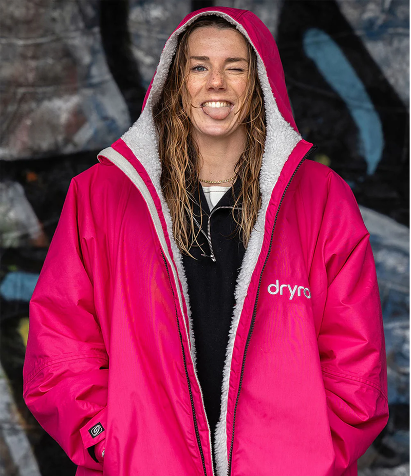 Dryrobe V3 Large L/S Dryrobe Pink/Light Grey-3