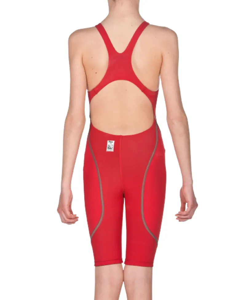Arena Powerskin ST 2.0 Girl's Open Back Youth Racing Swimsuit - Red-1