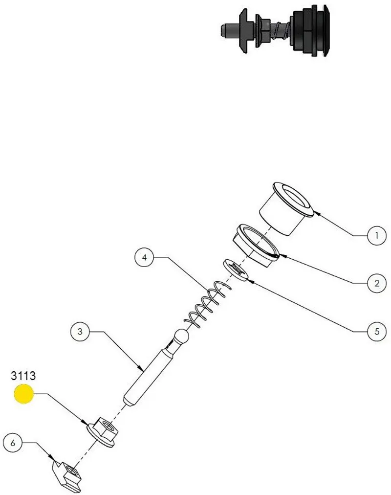 Cube: Battery Cover Push Button Locking Nut M6 - 3113