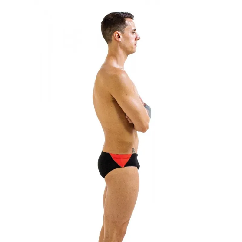 Finis Men's Splice Brief - Black/Red-3