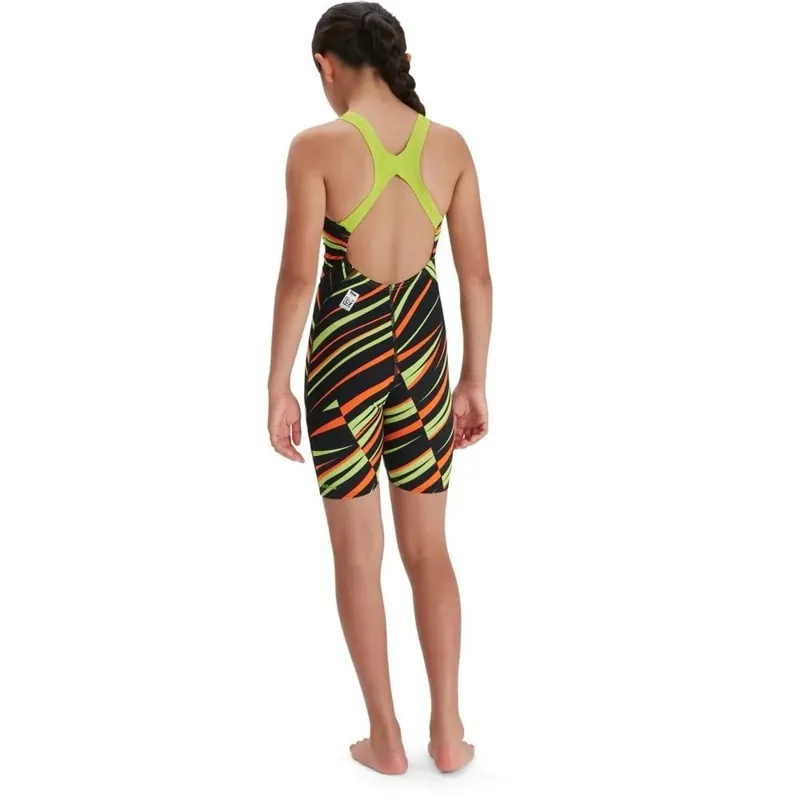 Speedo Fastskin Junior Endurance+ Openback Kneeskin Black/Green-5
