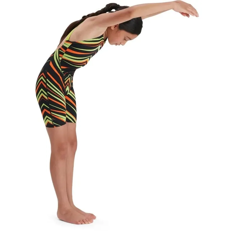 Speedo Fastskin Junior Endurance+ Openback Kneeskin Black/Green-4