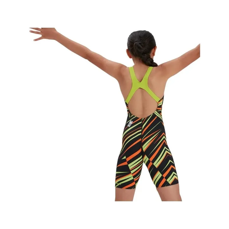 Speedo Fastskin Junior Endurance+ Openback Kneeskin Black/Green-3