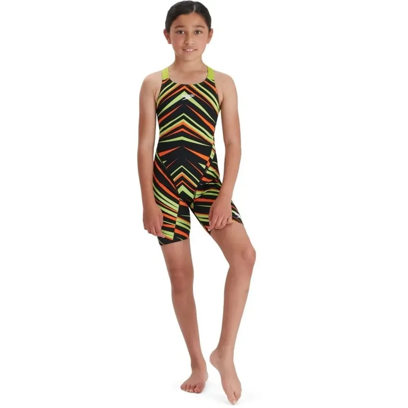 Speedo Fastskin Junior Endurance+ Openback Kneeskin Black/Green-1