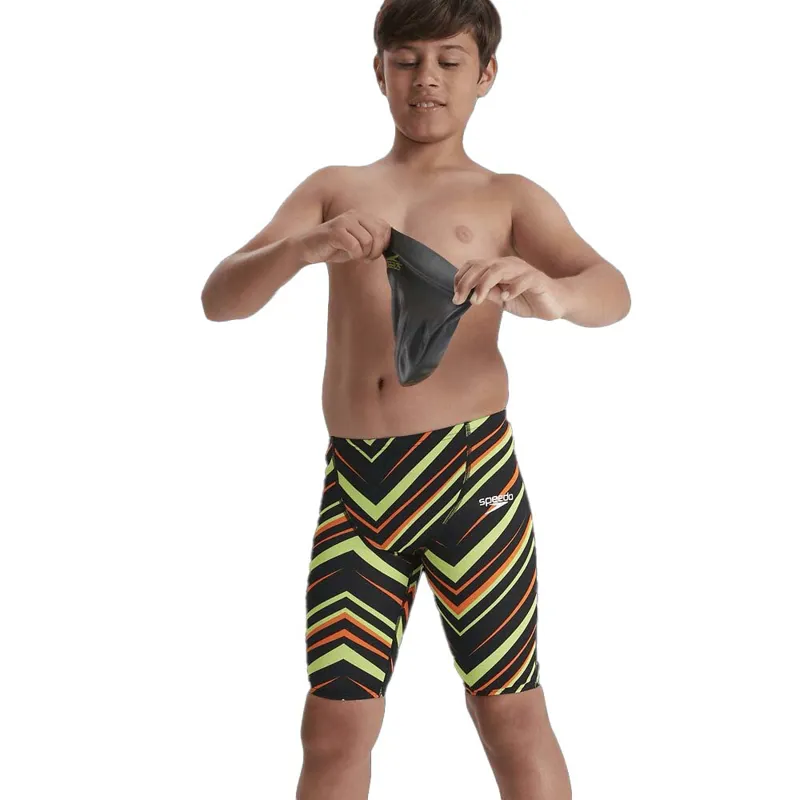 Speedo Junior Boys Fastskin Endurance+ High Waisted Jammer Black/Green-2