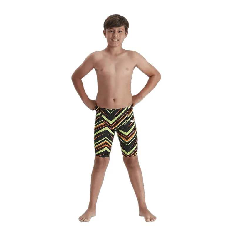 Speedo Junior Boys Fastskin Endurance+ High Waisted Jammer Black/Green-1