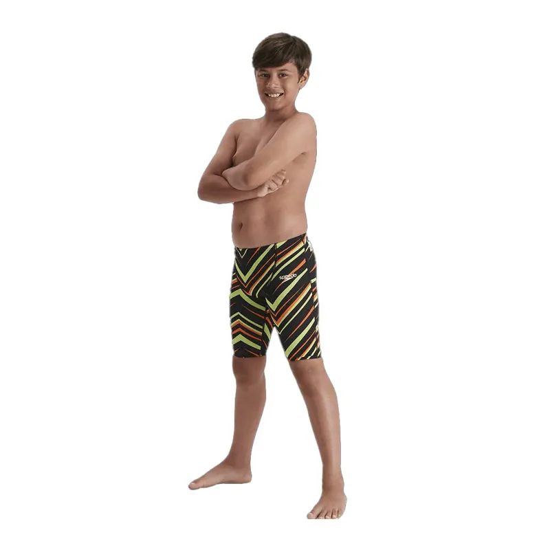 Speedo Junior Boys Fastskin Endurance+ High Waisted Jammer Black/Green-5