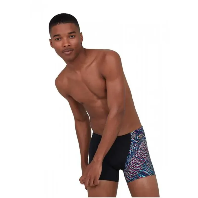 Speedo Men's Allover Digital V-Cut Aquashort Black-3