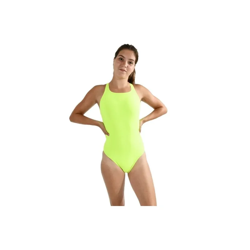 Speedo Women's Essential Endurance+ Medalist Swimsuit - Yellow 6-2