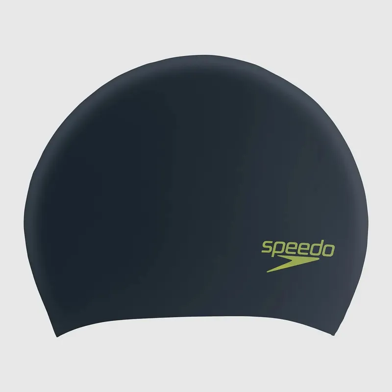 Speedo Junior Long Hair Cap - Black/Green