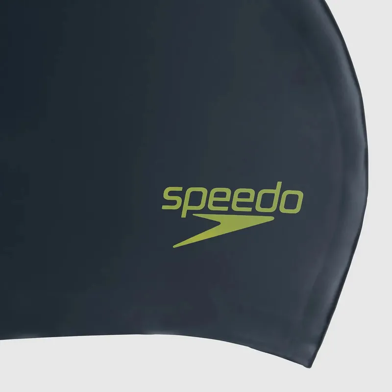 Speedo Junior Long Hair Cap - Black/Green-1