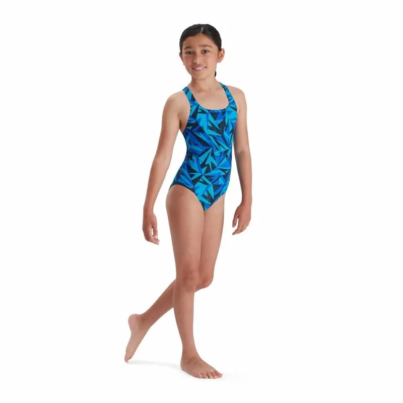 Speedo Girl's Hyperboom Logo Medalist - Blue-1