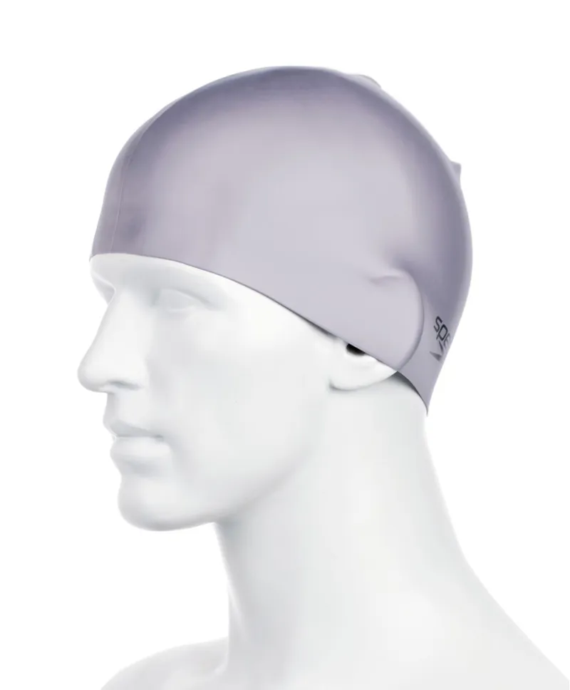 Speedo Plain Moulded Silicone Cap Grey-1