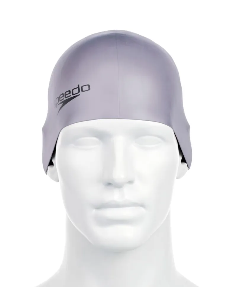 Speedo Plain Moulded Silicone Cap Grey-2