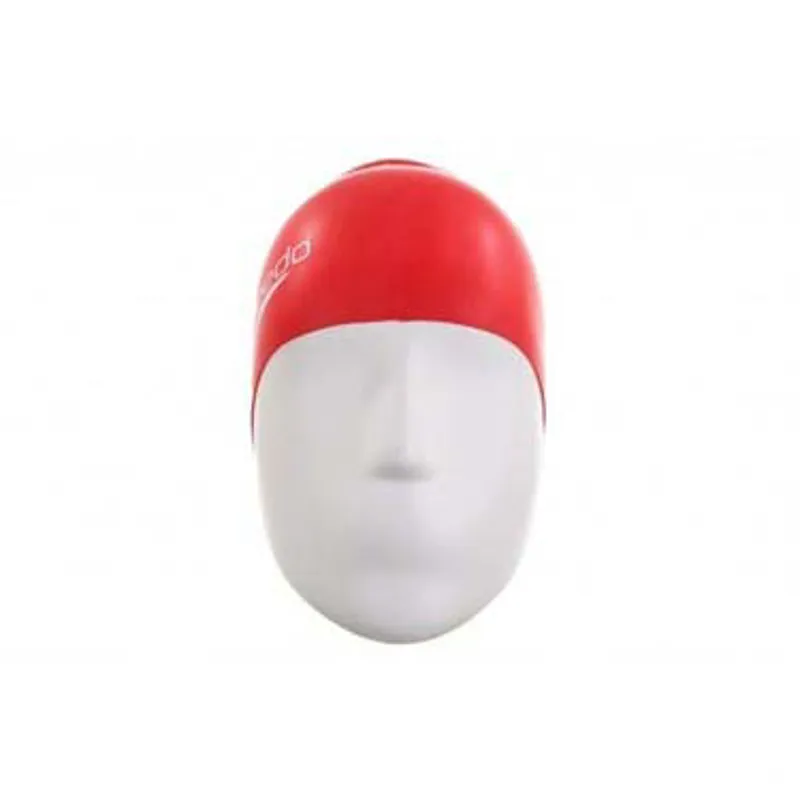 Speedo Plain Moulded Junior Silicone Swimcap Red-2
