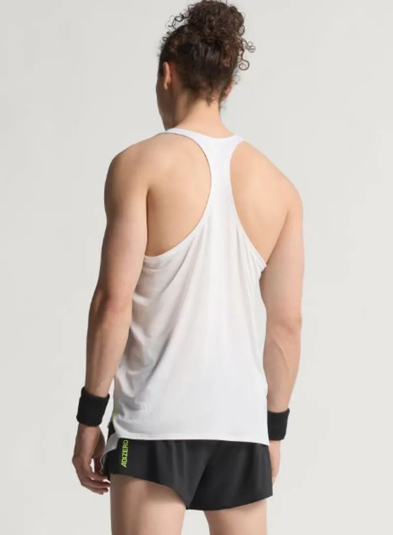 Adidas Adizero Archive Running Singlet in White-1