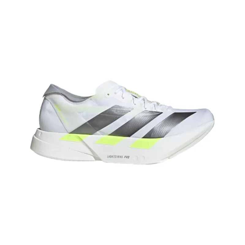 Adidas Men's Adizero Adios Pro 4 Cloud White/Iron Metallic/Solar Yellow