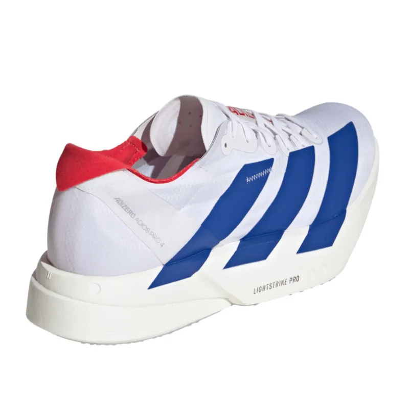 Adidas Men's Adizero Adios Pro 4 White/Blue/Ruby-4