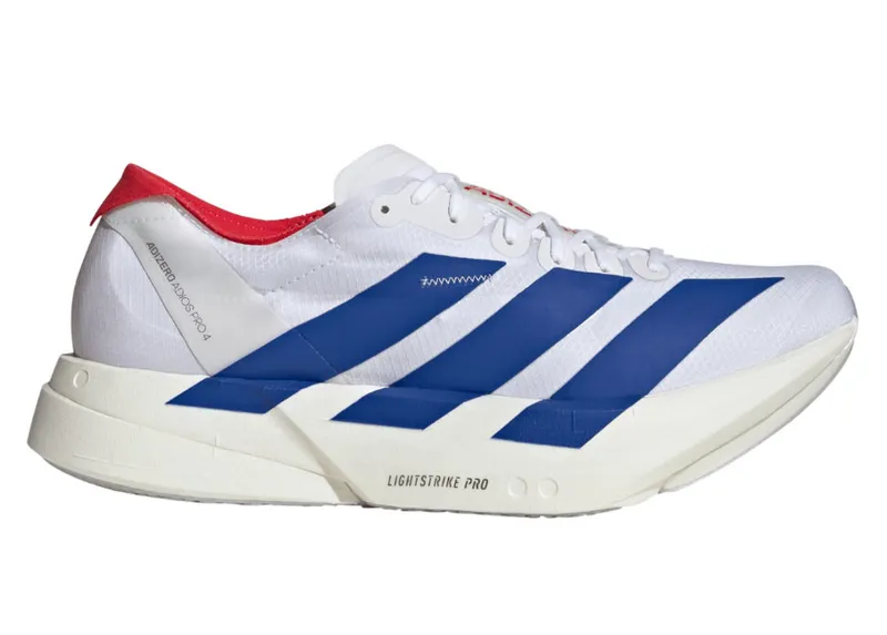 Adidas Men's Adizero Adios Pro 4 White/Blue/Ruby