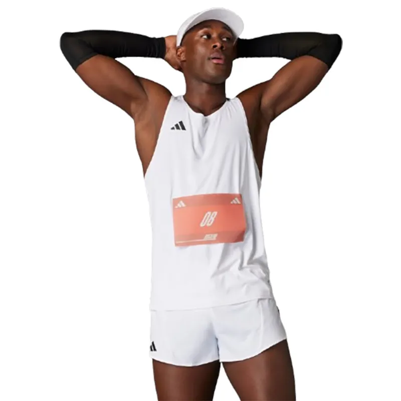 Adidas Men's Adizero Essentials Singlet White-7