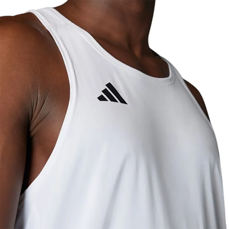 Adidas Men's Adizero Essentials Singlet White-4