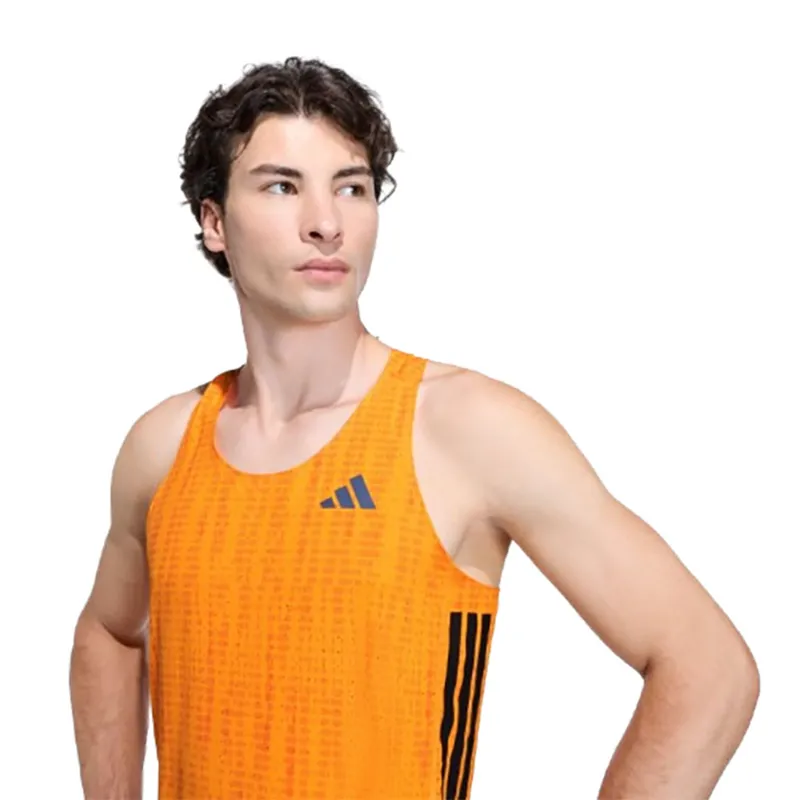Adidas Men's Adizero Singlet Orange-4
