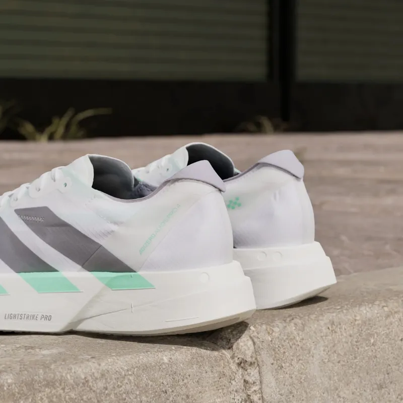 Adidas Women's Adizero Adios Pro 4 Cloud White/Iron Metallic/Pulse Mint-11
