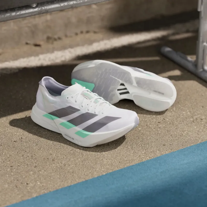 Adidas Women's Adizero Adios Pro 4 Cloud White/Iron Metallic/Pulse Mint-9