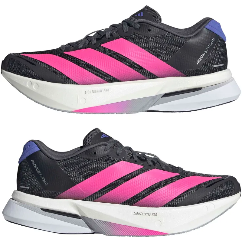 Adidas Women's Adizero Boston 13 Core Black/Lucid Pink/Cobalt Blue-2