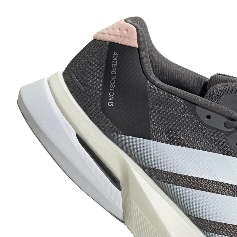 Adidas Women's Adizero Boston 13 Grey Five/White/Haze Coral-4