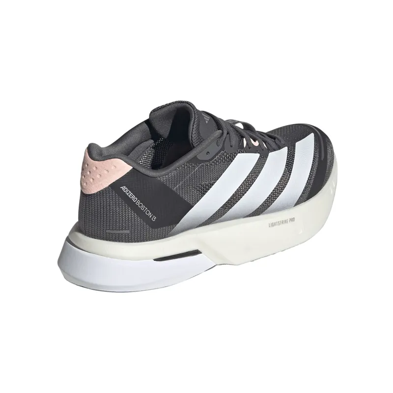 Adidas Women's Adizero Boston 13 Grey Five/White/Haze Coral-3
