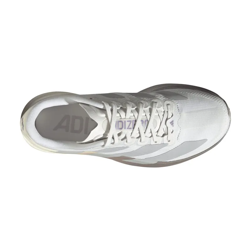 Adidas Women's Adizero Evo SL Woven Crystal White/Grey Two/Matt Purple Met-6