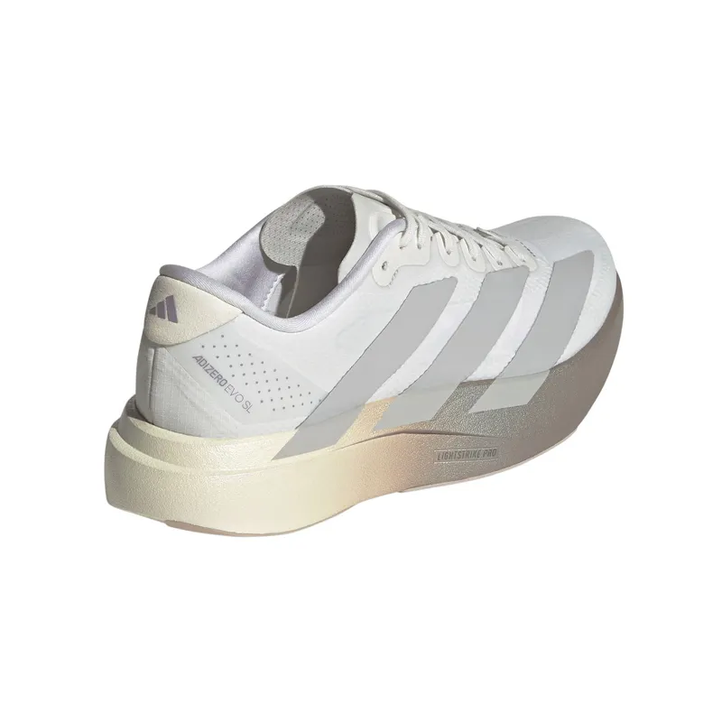 Adidas Women's Adizero Evo SL Woven Crystal White/Grey Two/Matt Purple Met-3