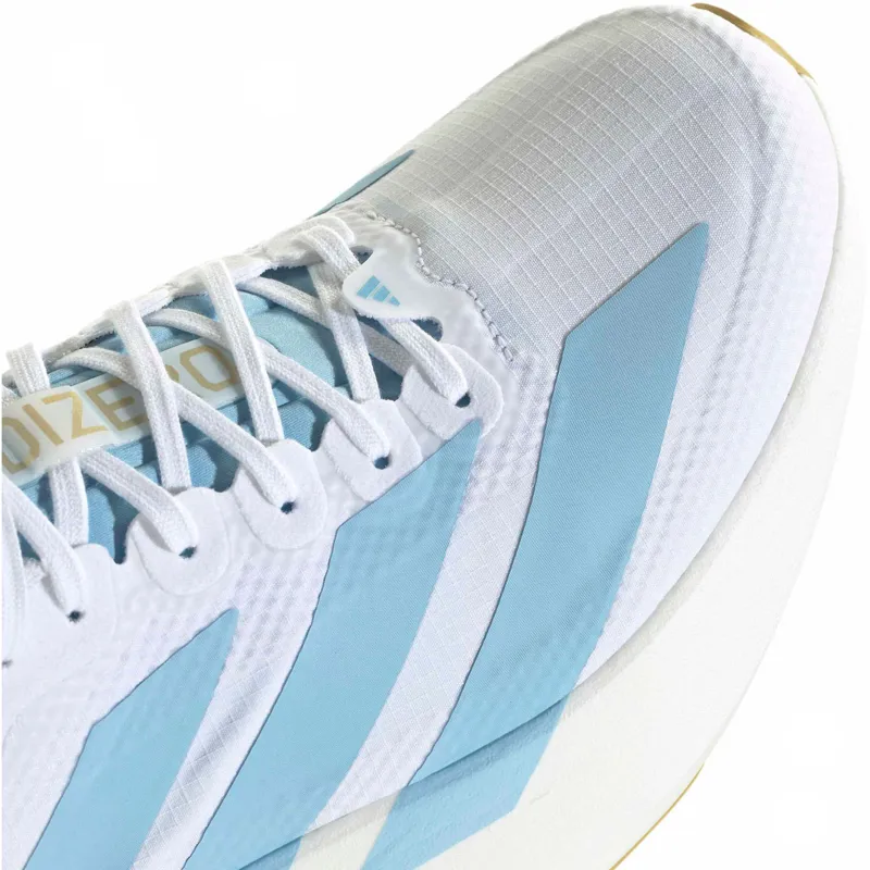 Adidas Women's Adizero Evo SL Woven White/Blue/Gold-6