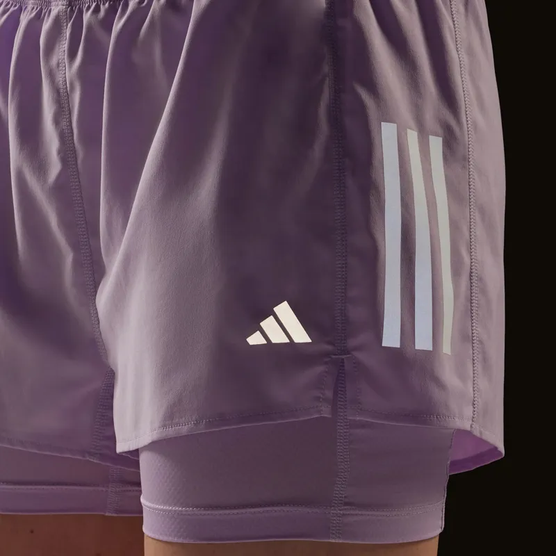 Adidas Women's Own the Run Climacool 2in1 Shorts Purple-6