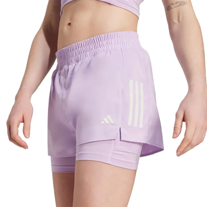 Adidas Women's Own the Run Climacool 2in1 Shorts Purple-5